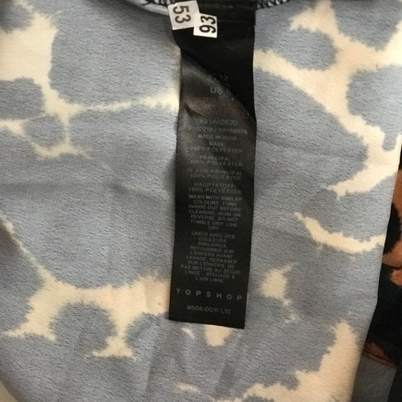 Topshop animal print shirt in multi size 8 - Picture 8 of 8